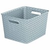Large Faux Rattan Storage Basket Organiser (18 Litre) - Grey