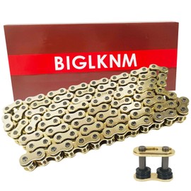 BIGLKNM Gold 420 X-Ring Chain 104 Links 420 Motorcycle Drive Chain with Connecting Master for Coleman ct200u Grom Minibike ATV Dirt Bike