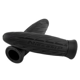 Kijima 201-6731 Motorcycle Parts Grip, NICE Twist, Non-Piercing Type, Black, 5.6 x 0.8 inches (143 x 22.2 mm)