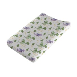 Fairy Tale Dragons Baby Changing Pad Covers for Boy Girl 32''x16'' Fantasy Dragon Stars Clouds Forest Fitted Diaper Change Table Sheets Cute Animal Comfort Soft Breathable Baby Changing Table Mats