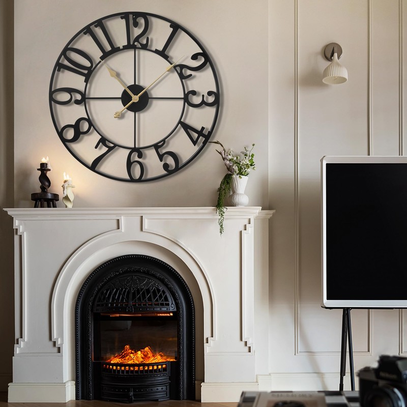LEIKE Large Wall Clock, 18.5" Silent Non-Ticking, Battery Operated, Oversized,
