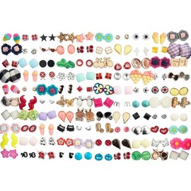 69 Pieces Gold Jewelry Set for Women Fashion Costume Jewelry Gold Necklace Bracelet Gold Earrings Set for Women - Color: Multicolor Studs Set