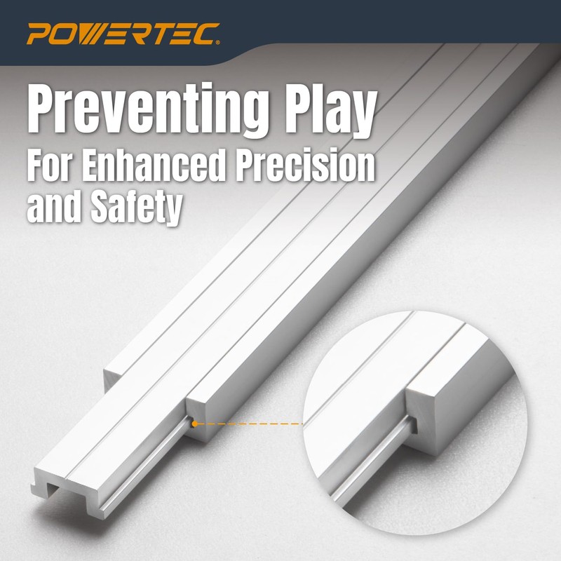 POWERTEC 48" Miter Bar for Table Saw, Crosscut Sled, Router