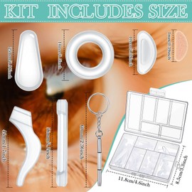 50 Pcs Eyeglasses Retainers Sets 12 Pairs Anti Slip Adhesive Glasses Nose Pads 4 Round Ear Grips 4 Silicone Ear Hooks Holders 4 Glasses Temple Tips Sleeve for Repair(Transparent)