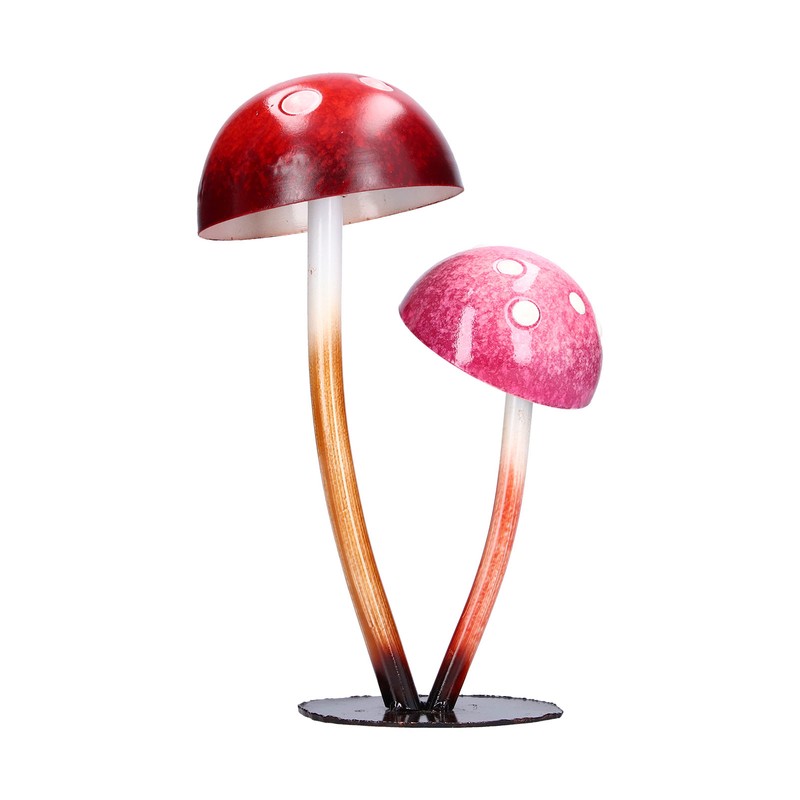 Iron Mushroom Ornament Waterproof Courtyard Balcony Decoration for Gardening Outdoor