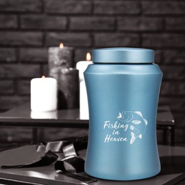 Large Urns for Adult Ashes Fishing in Heaven Cremation Urns for Ashes Fishing Memorial Urn Cremate Funeral Urn Large Keepsake Urn up to 220 lbs