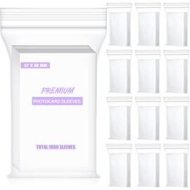 MotiMind 1000 Pcs Kpop Photocard Sleeves 2.28 x 3.5 Inch (57 x 88 mm) Clear Polypropylene Idol Photo Card Sleeves Transparent Card Protector PVC Free and Acid Free for Albums Photocards