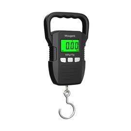 Mougerk Digital Luggage Weight Scale 132lb 60kg Hanging Scales Fish Scale, 2 AAA Batteries (Not Included) (Black)