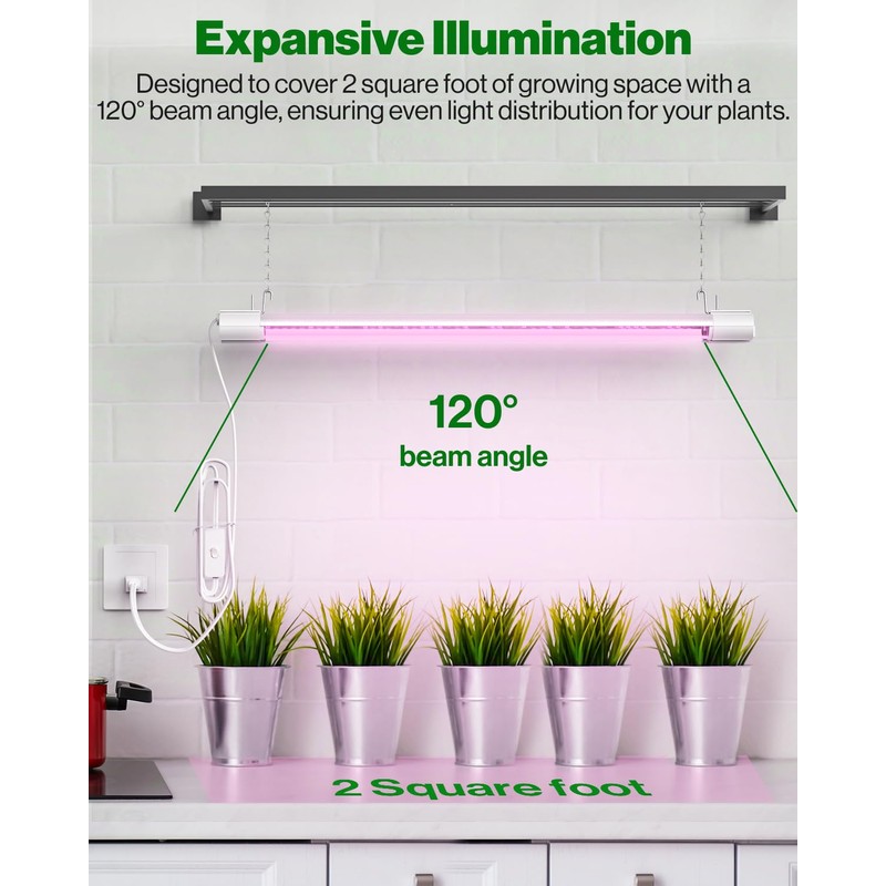 Sunco 2ft Grow Light LED, 20W, Full Spectrum, for Seed
