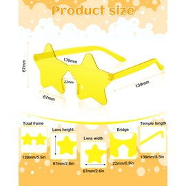 36 Pairs Star Sunglasses for Women Girls, PLULON Yellow Rimless Star Shaped Sunglasses Bulk for Adults Beach Birthday Swim Pool Bachelorette Party Favors