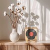 Relaxdays Vinyl Record Stand for 50 LPs, Bamboo, Acrylic, 12