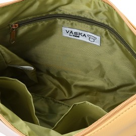 [Moz] VASKA by moz VZGT-01 Women's Shoulder Bag, Cross-body, Lightweight, Compact, Small, Synthetic Leather, Faux Leather, Zipper Bag (Yellow)