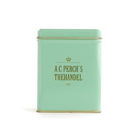 A.C. PERCH'S Tea caddy for loose tea, 100 g, light green, classic square tea box, elegant and practical storage for loose tea and tea bags