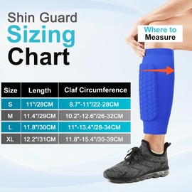 BoloShine 1 Pair Football Shin Guard Sleeves with Foam Padding, Breathable Professional Calf Protective Footless Shin Pads Socks for Sports Soccer Rugby Hockey Kids Boys Girls Adult Men Women(Blue)