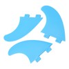 3Pcs Surfboard Fins Nylon Plastic Blue Thruster Fin Surfing Board