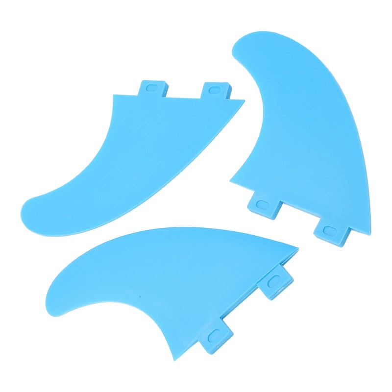 3Pcs Surfboard Fins Nylon Plastic Blue Thruster Fin Surfing Board