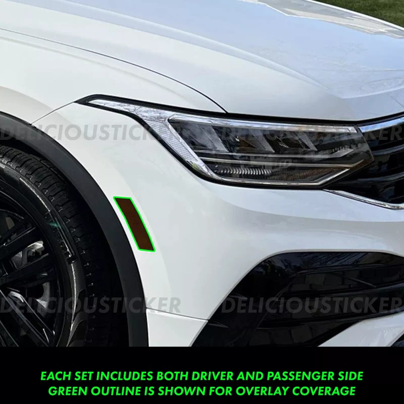 Deliciousticker Fits 2022-2024 VW Tiguan Front Side Markers Decals Smoke