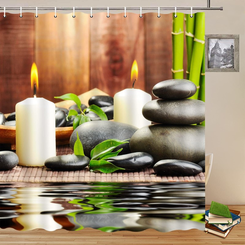 Yadshoti Polyester Fabric Shower Curtain Spa Decor by Bathroom Zen