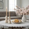 Faux Pebble Candlestick Holders Set of 2, Modern Candle Stick