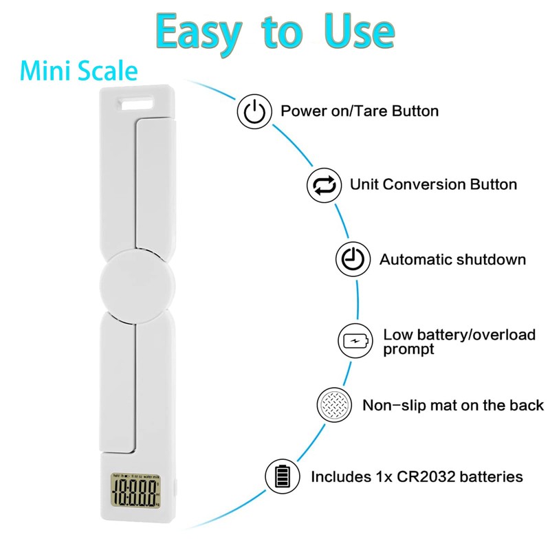 Folding Digital Kitchen Scale, Highly Accurate Compact Small Scale with