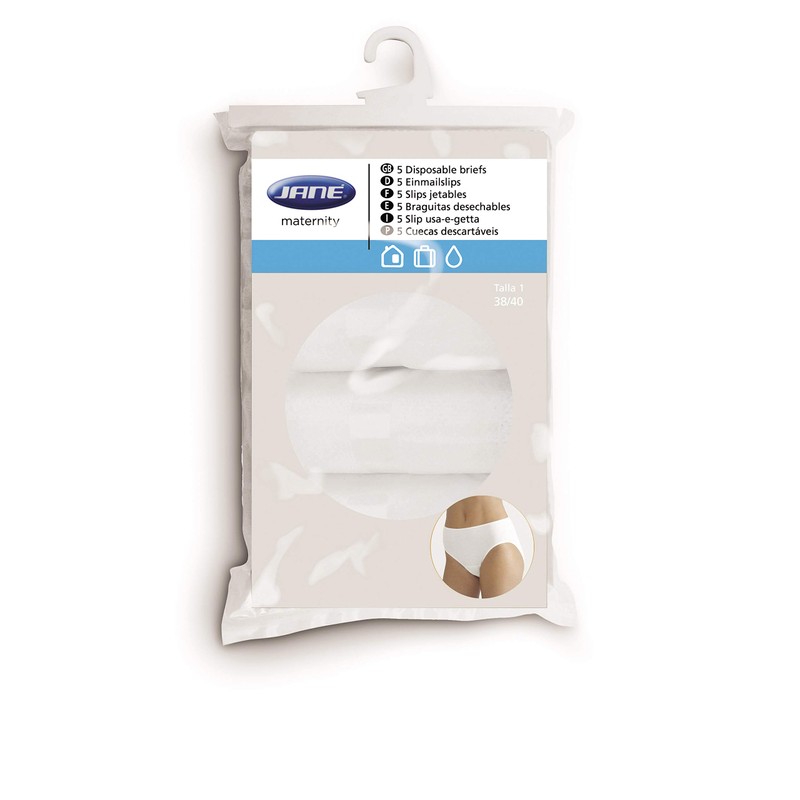 Jané, 5 waschbare, hochgeschnittene Culottes, Einheitsgröße, Stretch-Stoff, postnatal geeignet, hypoallergen