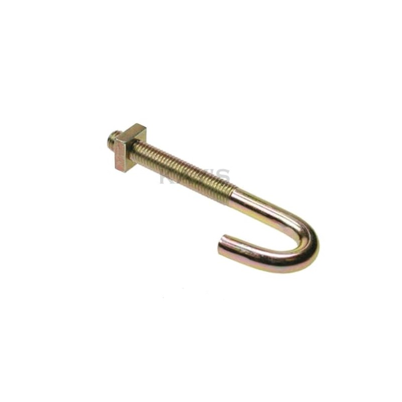 10, M6 x 100mm HOOK J BOLTS & SQUARE NUTS