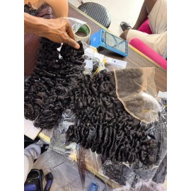Raw Indian Hair Burmese Curly Wholesale Unprocessed Raw Hair Bundles Vendor Indian Raw Hair Weaving From India Wholesale Vendorstyle: 1, color: 1 bundle burmese wave, Stretched Length: 4 Inches