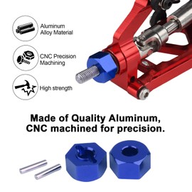 HobbyPark Aluminum 12mm Hex Wheel Hubs Nuts w/Pins Replacement of 1654 for RC Traxxas 1/10 Slash 4x4 & Stampede 4WD (4-Pack) (Navy Blue)