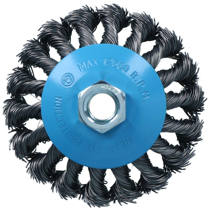 Twist Knot Wire Brush/Wheel for 115mm Angle Grinder TE242