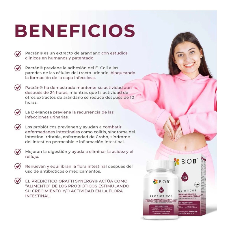 Bio B | Probióticos Women 50 Billones + Extracto De