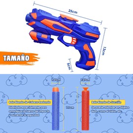 Uplayteck Pistola de Juguete para Niños - Juego de Juguetes de Pistolas de Dardos con 60 Espuma de Dardos compatibles con Nerf - Juguetes de Tiro Regalos Niños de 6+ Años para Cumpleaños y Navidad