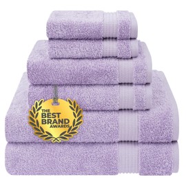 Cotton Paradise 6 Piece Towel Set, 100% Cotton Soft Absorbent Turkish Towels for Bathroom, 2 Bath Towels 2 Hand Towels 2 Washcloths, Lilac Towel Set