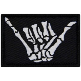 EmbTao Skeleton Woohoo That's So Cool - Parche bordado de motociclista con emblema de gancho y bucle
