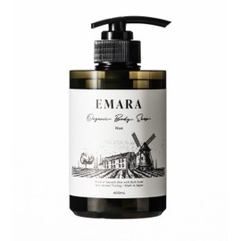 Emara Men's Organic Herbal Body Soap, 13.5 fl oz (400 ml), Additive-free, 98.1% Natural Ingredients, Perfume-Like Body Soap