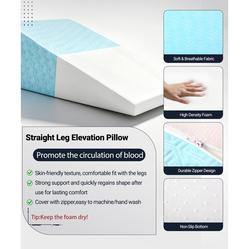 Knee Surgery Pillow Straight Double Leg for Swelling & Blood
