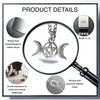 Coventum Hecate Triple Moon Goddess Necklace, Adjustable Silver Color Chain