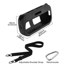 Silicone Case for Bose SoundLink Flex & Flex 2nd Gen, Shockproof Protective Cover with Adjustable Shoulder Strap – Portable Travel Speaker Case (Black)