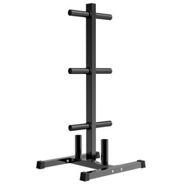 Yaheetech 2in Weight Plate Rack Tree & 2 Barbell Bar Holders Olympic Weight Organizer Storage Stand, Holds Up to 882 lbs