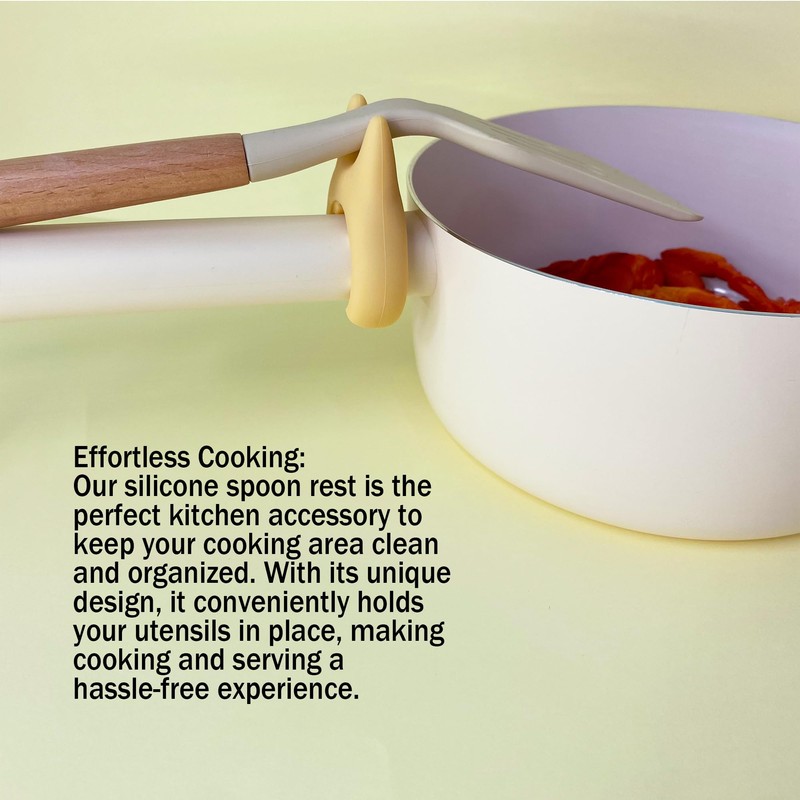 Spoon Rest for Cooking - 2pcs Wok Spatula Holder Silicone