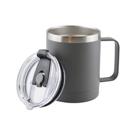 Termo De Acero Inoxidable 14 Oz (414ML) Térmico, Doble Capa, 10 Horas de Duración, Taza Para Café, Bebidas Frías y Calientes (Gris)