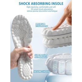 Stepp-ers Memory Foam Insoles with Arch Support for Women Men, Comfort Massage Insoles Replacement Shoe Inserts for Trainers Sneakers (Extra Small EU (37-38))