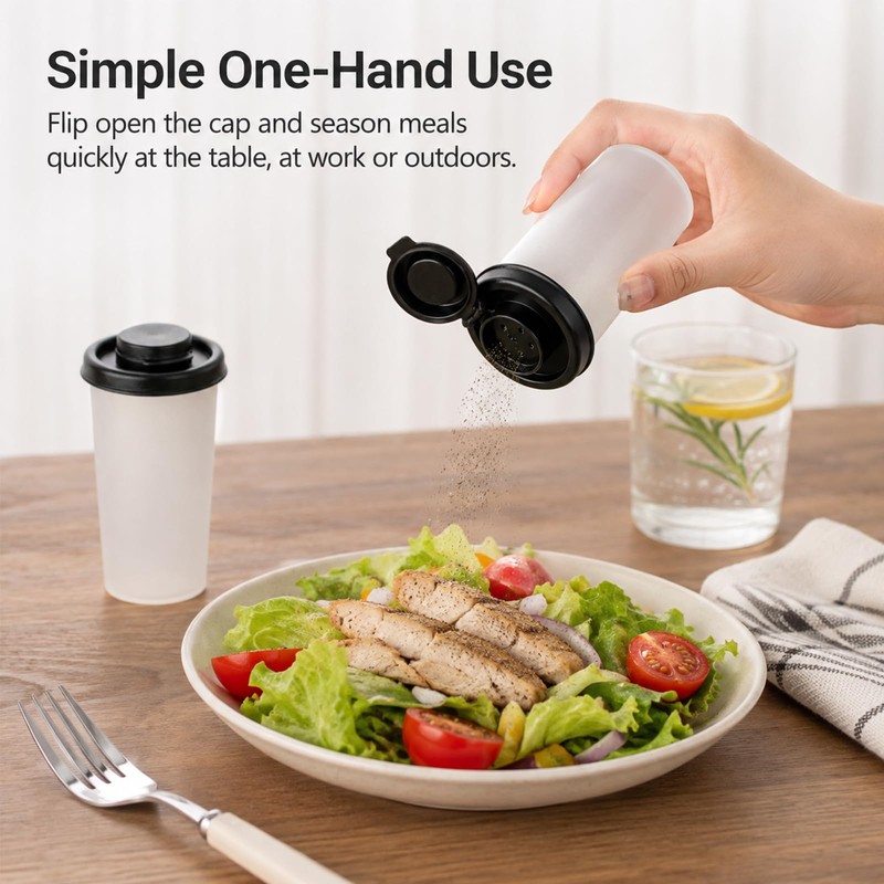 2 Pack 4.75oz Salt and Pepper Shakers with Moisture Proof