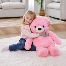 IKASA Giant Teddy Bear Plush Toy Stuffed Animals (Pink, 30 inches)
