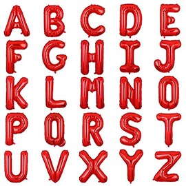 40 Inch Big Red Letter Balloons Foil Mylar Wedding Bachelorette Wedding Birthday Bridal Shower Anniversary Celebration Graduation Party Decoration Alphabet A (A-Z)