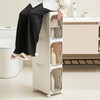 UFORU 3-Tier Narrow Storage Cabinet with Magnetic Doors and Shelves,