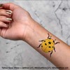 4 x 'Yellow Ladybug' Temporary Tattoos - Water Resistant, Skin-Safe,