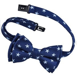 Retreez Pajarita de microfibra tejida con diseño de estrellas, Azul marino con estrellas de color azul claro., 6-18 Meses