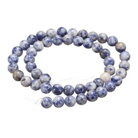 HARFINGTON - 100 abalorio de piedra natural de 6 mm con piedras preciosas redondas, abalorio sueltas, auténticas y lisas para hacer joyas, pulseras, collares, arete, bricolaje