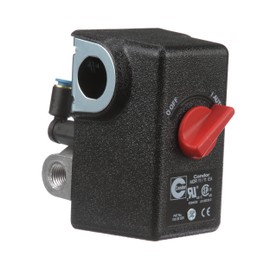 Condor Campbell Hausfeld Air Compressor Switch 100-135 PSI, Push Button, Black, Automatic, 1/4" NPT, 4-Port Manifold