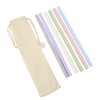 6PCS Openable Straws Silicone 9.8in Snap Washable Reusable Easy to